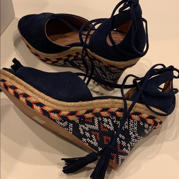 CAbi Suede Ankle Tie Wedge shoes - Picture 5 of 5